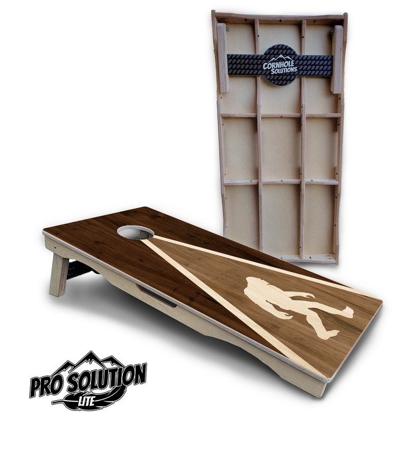 Pro Solution Lite - Bigfoot Triangle - Professional Tournament Cornhole Boards 3/4" Baltic Birch - Zero Bounce Zero Movement Vertical Interlocking Braces for Extra Weight & Stability +Double Thick Legs +Airmail Blocker