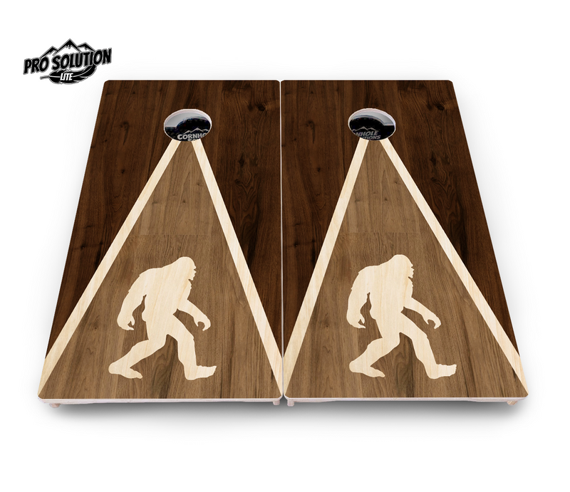 Pro Solution Lite - Bigfoot Triangle - Professional Tournament Cornhole Boards 3/4" Baltic Birch - Zero Bounce Zero Movement Vertical Interlocking Braces for Extra Weight & Stability +Double Thick Legs +Airmail Blocker