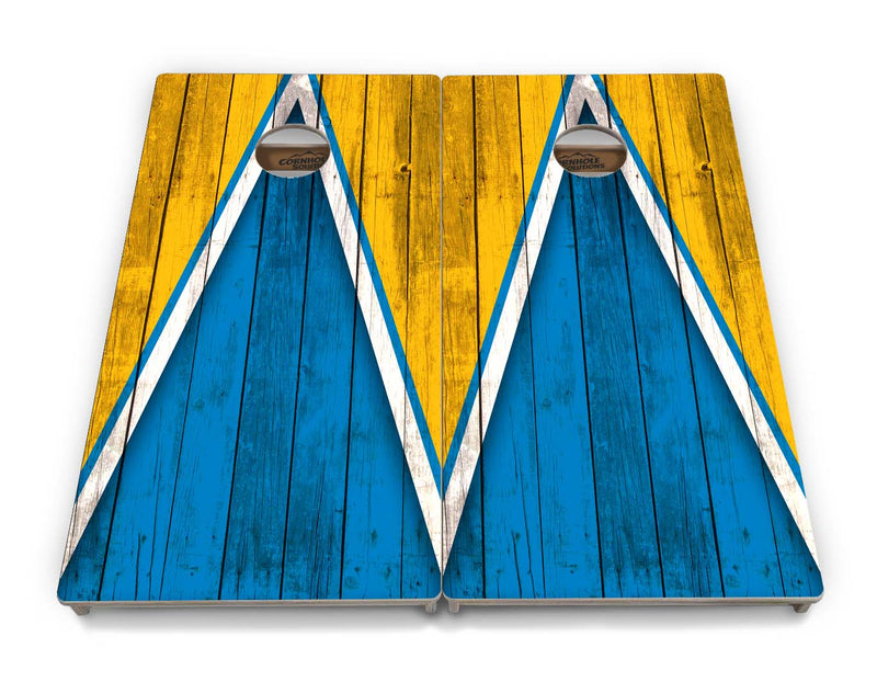 Tournament Boards - Team Color Triangle Design Options - Professional Tournament 2'x4' Regulation Cornhole Set - 3/4″ Baltic Birch + UV Direct Print + UV Clear Coat