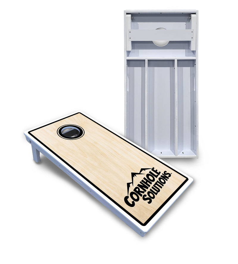 Waterproof - Pinstripe CS Logo Design Options - All Weather Boards "Outdoor Solution" 18mm(3/4")Direct UV Printed - Regulation 2' by 4' Cornhole Boards (Set of 2 Boards) Double Thick Legs, with Leg Brace & Dual Support Braces! (Copy)