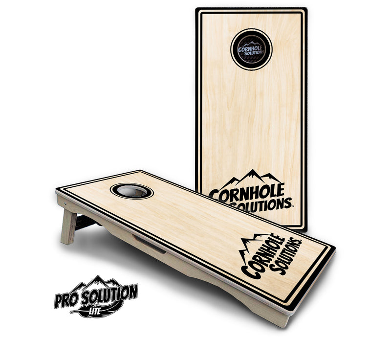 Pro Solution Lite - Pinstripe CS Logo Design Options - Professional Tournament Cornhole Boards 3/4" Baltic Birch - Zero Bounce Zero Movement Vertical Interlocking Braces for Extra Weight & Stability +Double Thick Legs +Airmail Blocker