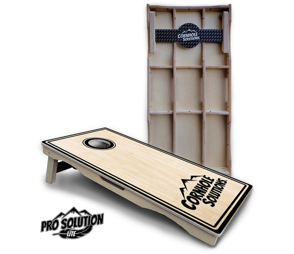 Pro Solution Lite - Pinstripe CS Logo Design Options - Professional Tournament Cornhole Boards 3/4" Baltic Birch - Zero Bounce Zero Movement Vertical Interlocking Braces for Extra Weight & Stability +Double Thick Legs +Airmail Blocker