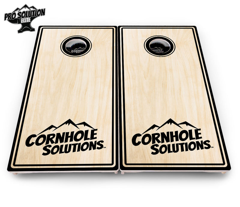 Pro Solution Elite - Pinstripe CS Logo Design Options - Professional Tournament Cornhole Boards 3/4" Baltic Birch - Zero Bounce Zero Movement Vertical Interlocking Braces for Extra Weight & Stability +Double Thick Legs +Airmail Blocker