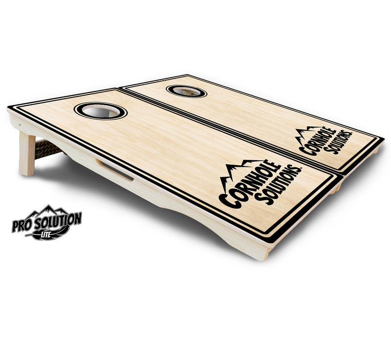 Pro Solution Lite - Pinstripe CS Logo Design Options - Professional Tournament Cornhole Boards 3/4" Baltic Birch - Zero Bounce Zero Movement Vertical Interlocking Braces for Extra Weight & Stability +Double Thick Legs +Airmail Blocker