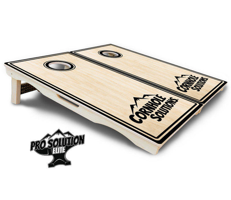 Pro Solution Elite - Pinstripe CS Logo Design Options - Professional Tournament Cornhole Boards 3/4" Baltic Birch - Zero Bounce Zero Movement Vertical Interlocking Braces for Extra Weight & Stability +Double Thick Legs +Airmail Blocker