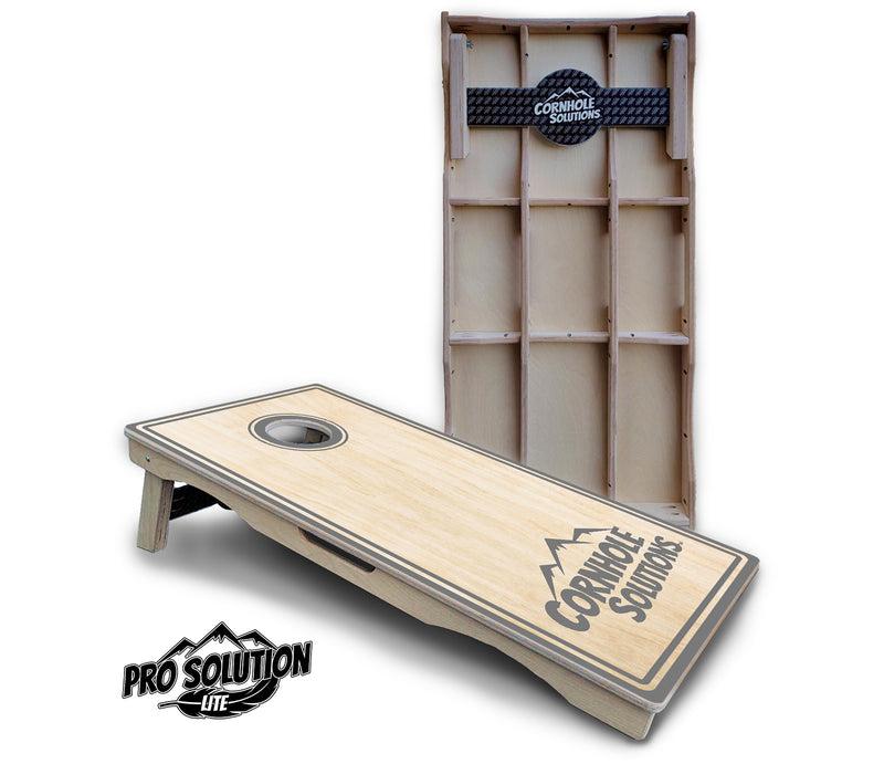 Pro Solution Lite - Pinstripe CS Logo Design Options - Professional Tournament Cornhole Boards 3/4" Baltic Birch - Zero Bounce Zero Movement Vertical Interlocking Braces for Extra Weight & Stability +Double Thick Legs +Airmail Blocker