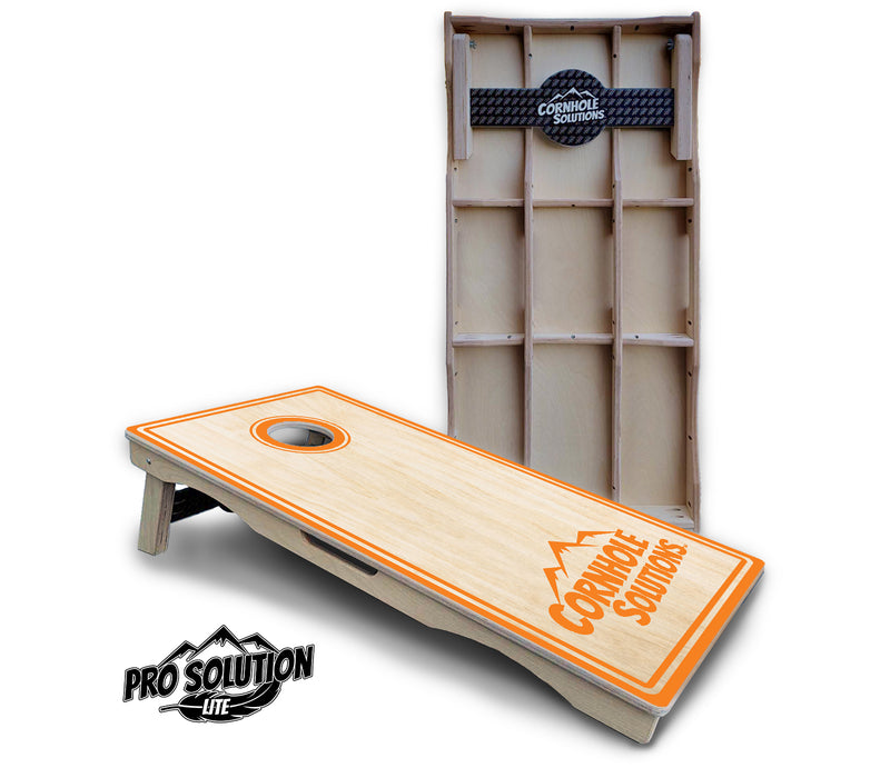 Pro Solution Lite - Pinstripe CS Logo Design Options - Professional Tournament Cornhole Boards 3/4" Baltic Birch - Zero Bounce Zero Movement Vertical Interlocking Braces for Extra Weight & Stability +Double Thick Legs +Airmail Blocker