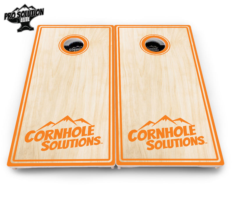 Pro Solution Elite - Pinstripe CS Logo Design Options - Professional Tournament Cornhole Boards 3/4" Baltic Birch - Zero Bounce Zero Movement Vertical Interlocking Braces for Extra Weight & Stability +Double Thick Legs +Airmail Blocker