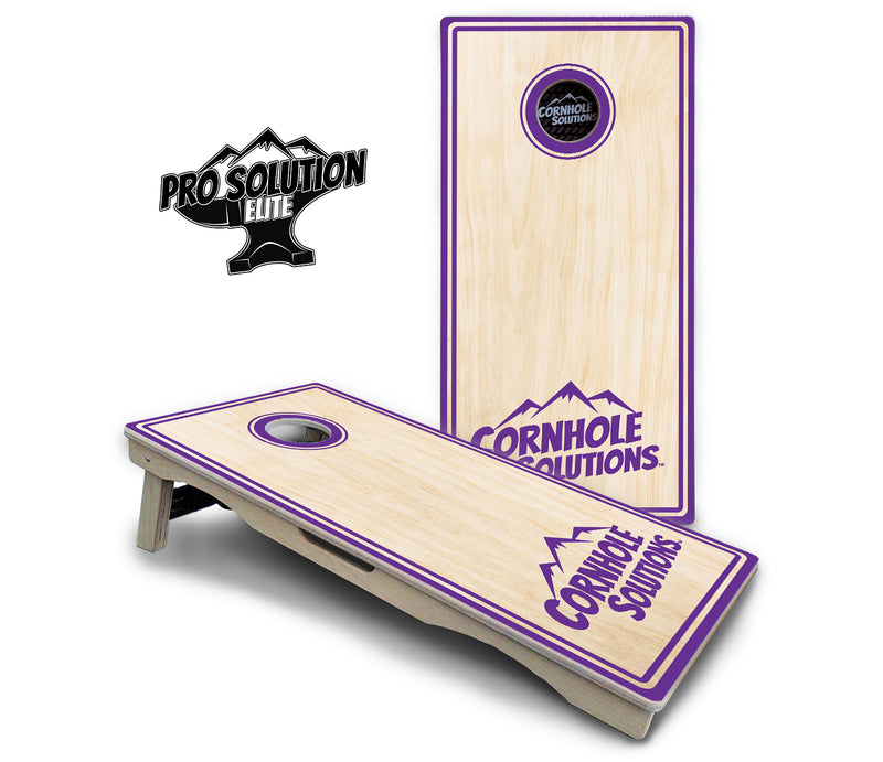 Pro Solution Elite - Pinstripe CS Logo Design Options - Professional Tournament Cornhole Boards 3/4" Baltic Birch - Zero Bounce Zero Movement Vertical Interlocking Braces for Extra Weight & Stability +Double Thick Legs +Airmail Blocker