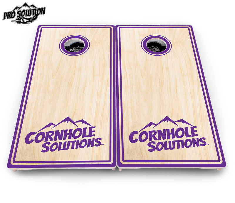 Pro Solution Lite - Pinstripe CS Logo Design Options - Professional Tournament Cornhole Boards 3/4" Baltic Birch - Zero Bounce Zero Movement Vertical Interlocking Braces for Extra Weight & Stability +Double Thick Legs +Airmail Blocker