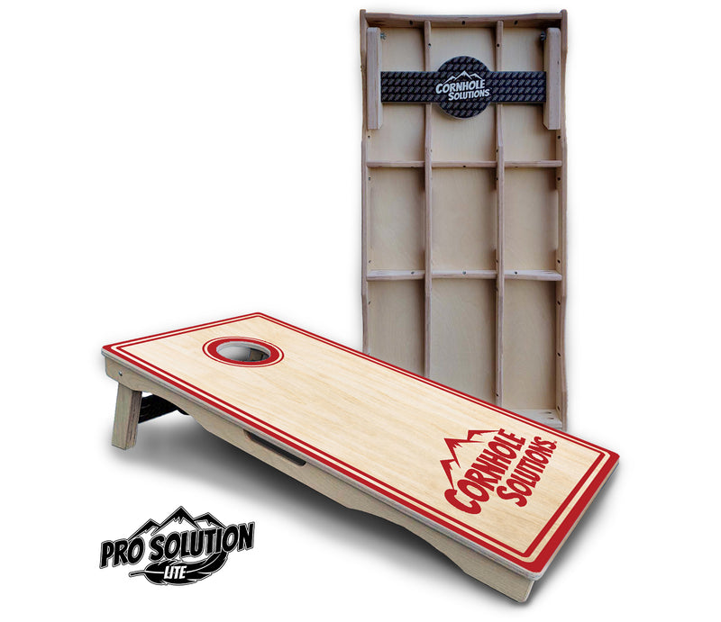 Pro Solution Lite - Pinstripe CS Logo Design Options - Professional Tournament Cornhole Boards 3/4" Baltic Birch - Zero Bounce Zero Movement Vertical Interlocking Braces for Extra Weight & Stability +Double Thick Legs +Airmail Blocker