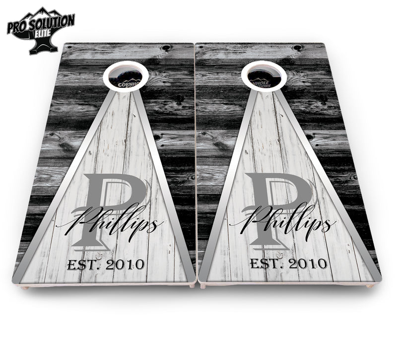 Pro Solution Elite - Wedding Triangle - Professional Tournament Cornhole Boards 3/4" Baltic Birch - Zero Bounce Zero Movement Vertical Interlocking Braces for Extra Weight & Stability +Double Thick Legs +Airmail Blocker