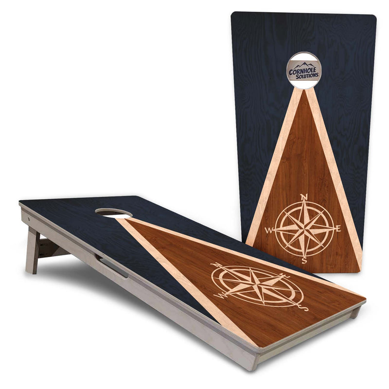 Tournament Boards - Compass Stain Triangle - Professional Tournament 2'x4' Regulation Cornhole Set - 3/4″ Baltic Birch + UV Direct Print + UV Clear Coat