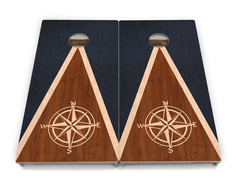 Tournament Boards - Compass Stain Triangle - Professional Tournament 2'x4' Regulation Cornhole Set - 3/4″ Baltic Birch + UV Direct Print + UV Clear Coat