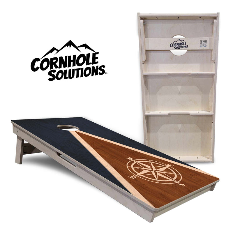 Tournament Boards - Compass Stain Triangle - Professional Tournament 2'x4' Regulation Cornhole Set - 3/4″ Baltic Birch + UV Direct Print + UV Clear Coat