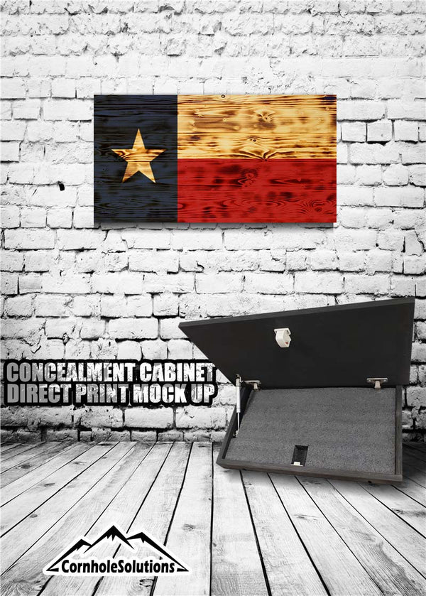 Concealment Cabinets - Small - Custom Printed - UV Direct Printed - High Quality Material 3/4" thick! Approx: 13"x25" Black Finished Edges