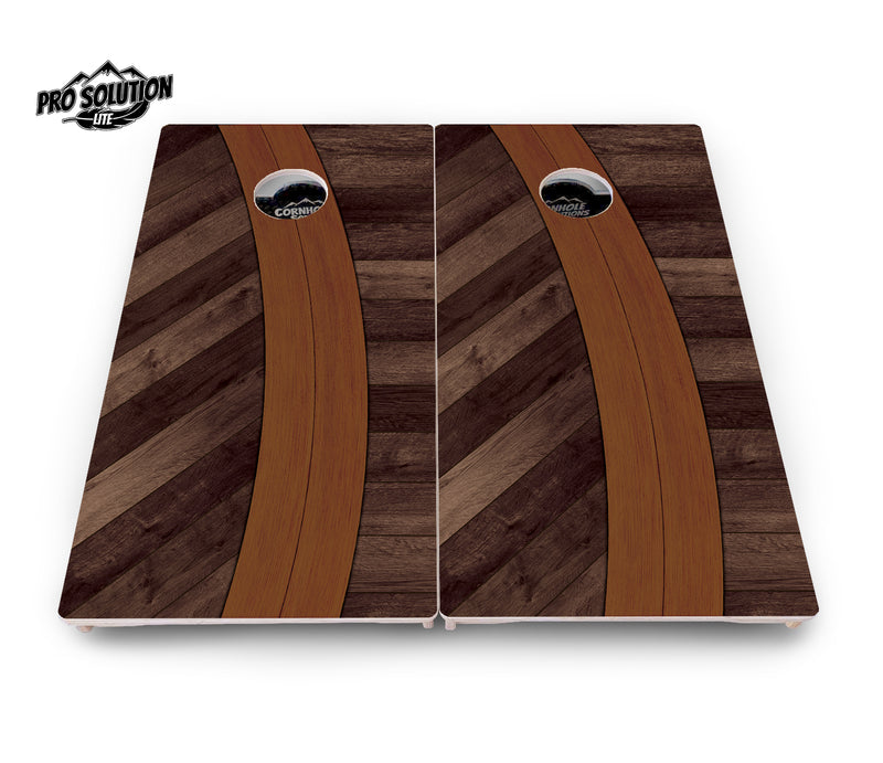 Pro Solution Lite - Curved Wood Design - Professional Tournament Cornhole Boards 3/4" Baltic Birch - Zero Bounce Zero Movement Vertical Interlocking Braces for Extra Weight & Stability +Double Thick Legs +Airmail Blocker