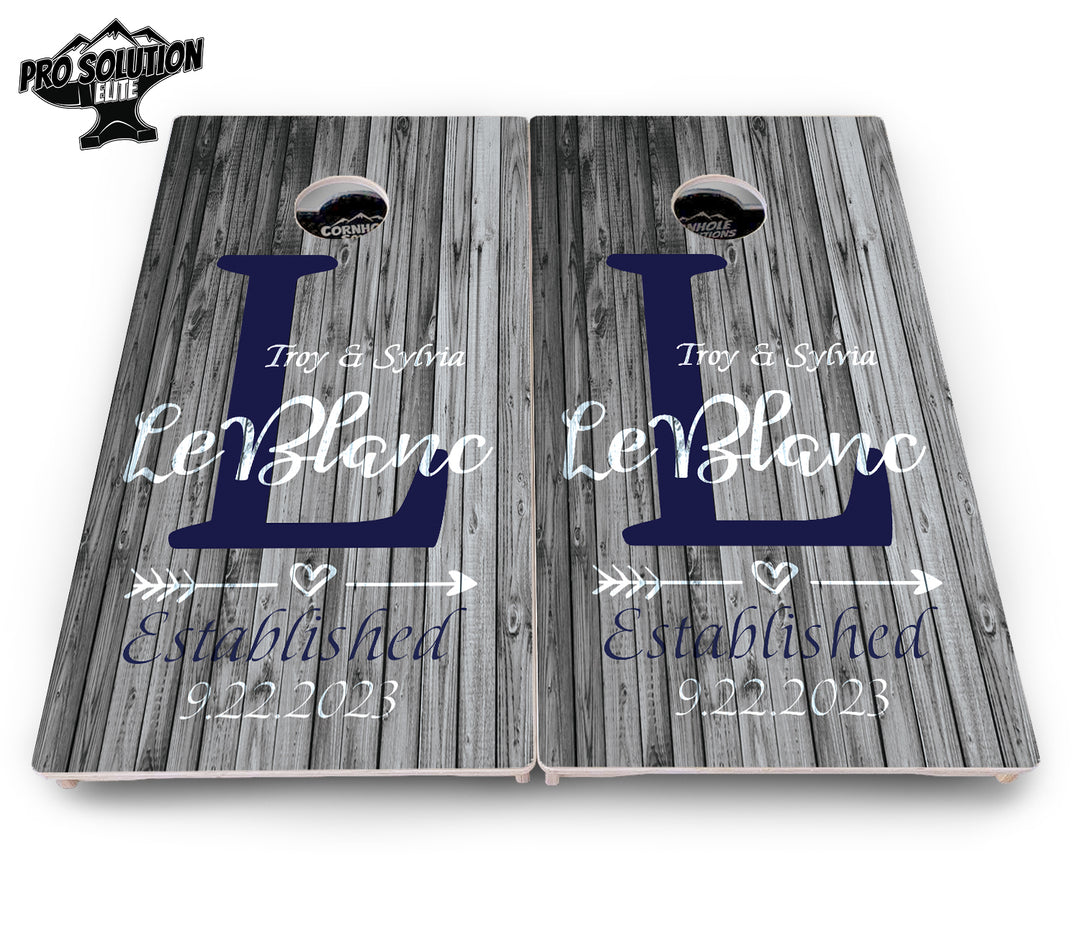 Grey Slat Wood Cornhole Boards - Pro Solution Elite Series