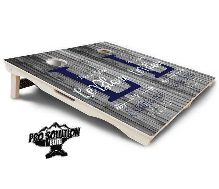 Grey Slat Wood Cornhole Boards - Pro Solution Elite Series
