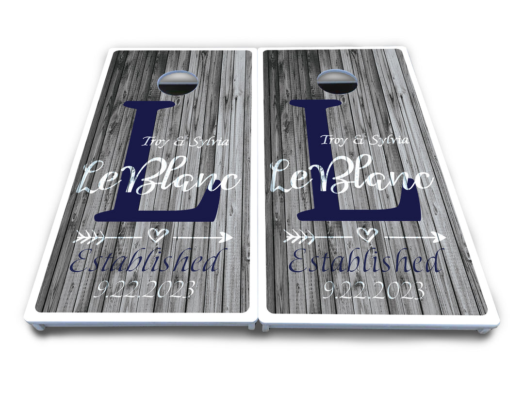 Grey Slat Wood Cornhole Boards - All Weather Series
