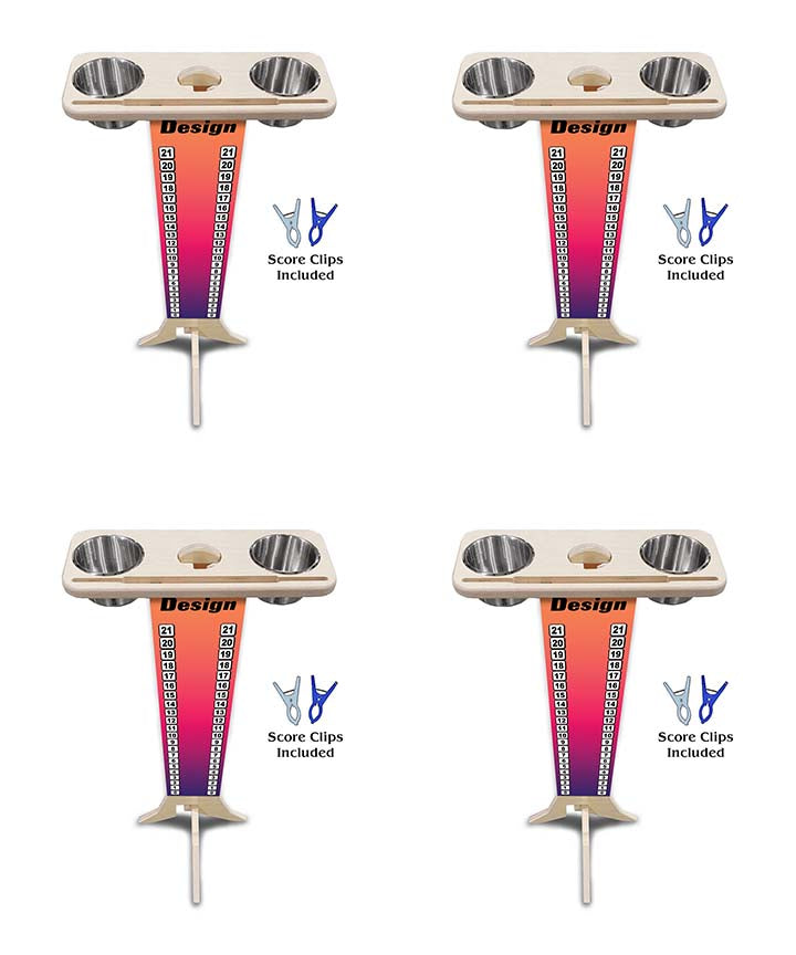 Custom Score Stands - Bulk (4) Score/Drink Stands (cups & clips Included) - Free Shipping!