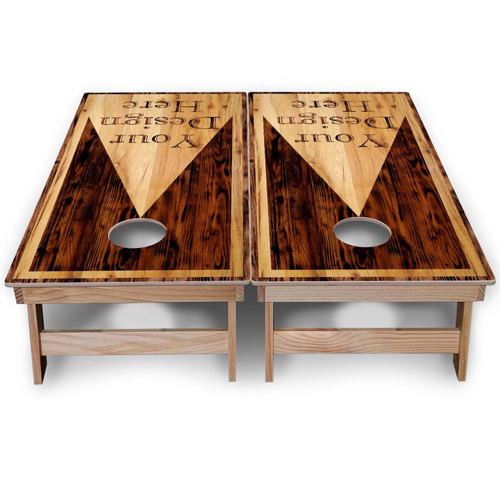 Custom Wooden Triangle Cornhole Boards - Backyard Series