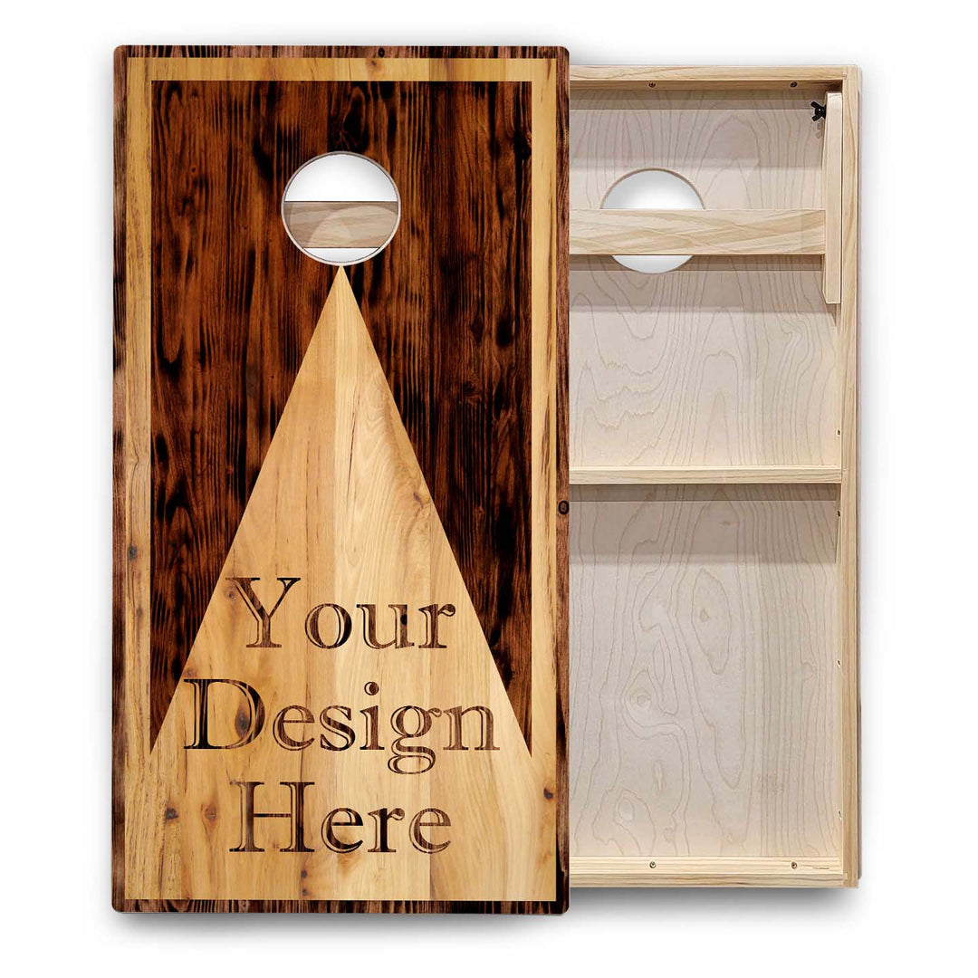 Custom Wooden Triangle Cornhole Boards - Backyard Series