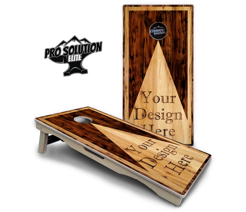 Pro Solution Elite - Custom Wooden Triangle - Professional Tournament Cornhole Boards 3/4" Baltic Birch - Zero Bounce Zero Movement Vertical Interlocking Braces for Extra Weight & Stability +Double Thick Legs +Airmail Blocker