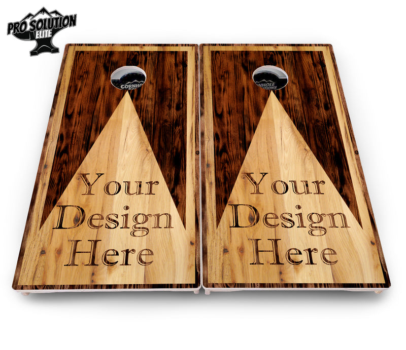 Pro Solution Elite - Custom Wooden Triangle - Professional Tournament Cornhole Boards 3/4" Baltic Birch - Zero Bounce Zero Movement Vertical Interlocking Braces for Extra Weight & Stability +Double Thick Legs +Airmail Blocker