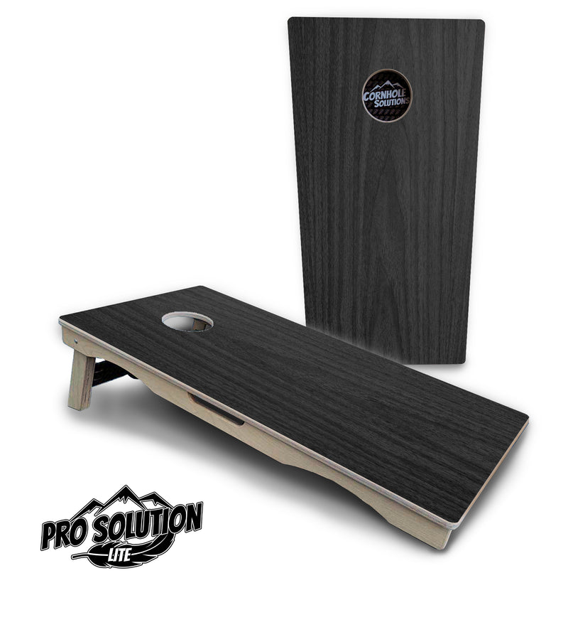 Pro Solution Lite - Dark Grey Wood - Professional Tournament Cornhole Boards 3/4" Baltic Birch - Zero Bounce Zero Movement Vertical Interlocking Braces for Extra Weight & Stability +Double Thick Legs +Airmail Blocker