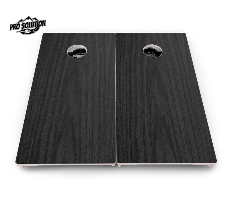 Pro Solution Lite - Dark Grey Wood - Professional Tournament Cornhole Boards 3/4" Baltic Birch - Zero Bounce Zero Movement Vertical Interlocking Braces for Extra Weight & Stability +Double Thick Legs +Airmail Blocker