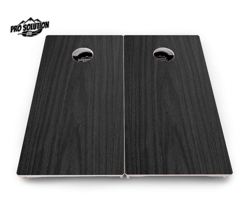 Pro Solution Elite - Dark Grey Wood - Professional Tournament Cornhole Boards 3/4" Baltic Birch - Zero Bounce Zero Movement Vertical Interlocking Braces for Extra Weight & Stability +Double Thick Legs +Airmail Blocker