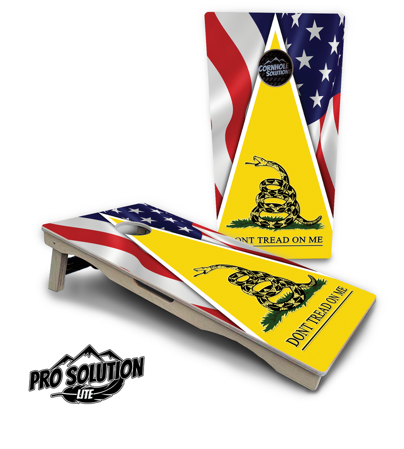 Pro Solution Lite - DTOM Yellow Triangle - Professional Tournament Cornhole Boards 3/4" Baltic Birch - Zero Bounce Zero Movement Vertical Interlocking Braces for Extra Weight & Stability +Double Thick Legs +Airmail Blocker