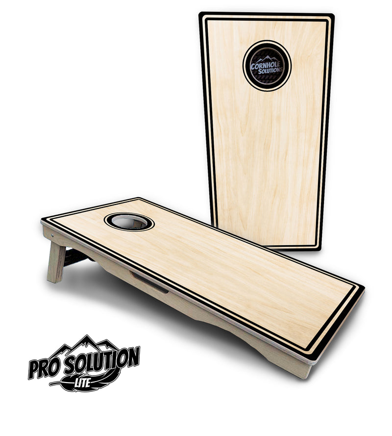 Pro Solution Lite - Pinstripe Design Options - Professional Tournament Cornhole Boards 3/4" Baltic Birch - Zero Bounce Zero Movement Vertical Interlocking Braces for Extra Weight & Stability +Double Thick Legs +Airmail Blocker