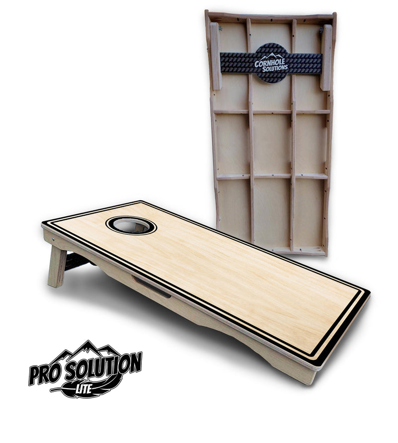 Pro Solution Elite - Pinstripe Design Options - Professional Tournament Cornhole Boards 3/4" Baltic Birch - Zero Bounce Zero Movement Vertical Interlocking Braces for Extra Weight & Stability +Double Thick Legs +Airmail Blocker