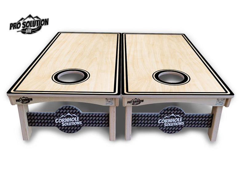 Pro Solution Elite - Pinstripe Design Options - Professional Tournament Cornhole Boards 3/4" Baltic Birch - Zero Bounce Zero Movement Vertical Interlocking Braces for Extra Weight & Stability +Double Thick Legs +Airmail Blocker