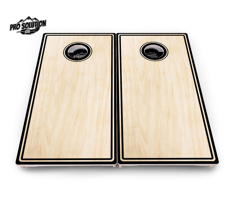 Pro Solution Lite - Pinstripe Design Options - Professional Tournament Cornhole Boards 3/4" Baltic Birch - Zero Bounce Zero Movement Vertical Interlocking Braces for Extra Weight & Stability +Double Thick Legs +Airmail Blocker