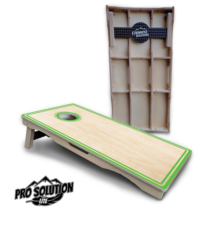 Pro Solution Lite - Pinstripe Design Options - Professional Tournament Cornhole Boards 3/4" Baltic Birch - Zero Bounce Zero Movement Vertical Interlocking Braces for Extra Weight & Stability +Double Thick Legs +Airmail Blocker