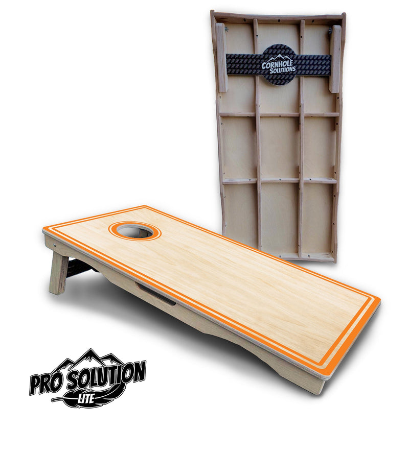 Pro Solution Elite - Pinstripe Design Options - Professional Tournament Cornhole Boards 3/4" Baltic Birch - Zero Bounce Zero Movement Vertical Interlocking Braces for Extra Weight & Stability +Double Thick Legs +Airmail Blocker