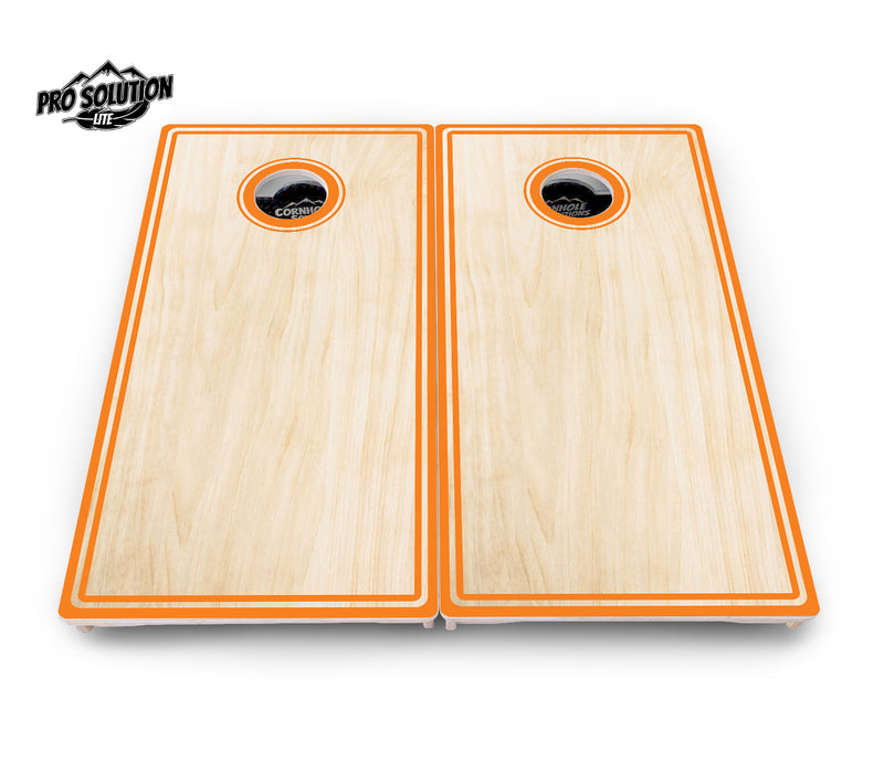 Pro Solution Lite - Pinstripe Design Options - Professional Tournament Cornhole Boards 3/4" Baltic Birch - Zero Bounce Zero Movement Vertical Interlocking Braces for Extra Weight & Stability +Double Thick Legs +Airmail Blocker