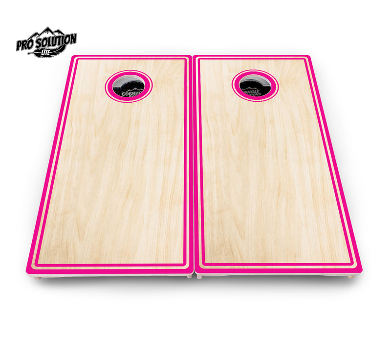 Pro Solution Lite - Pinstripe Design Options - Professional Tournament Cornhole Boards 3/4" Baltic Birch - Zero Bounce Zero Movement Vertical Interlocking Braces for Extra Weight & Stability +Double Thick Legs +Airmail Blocker