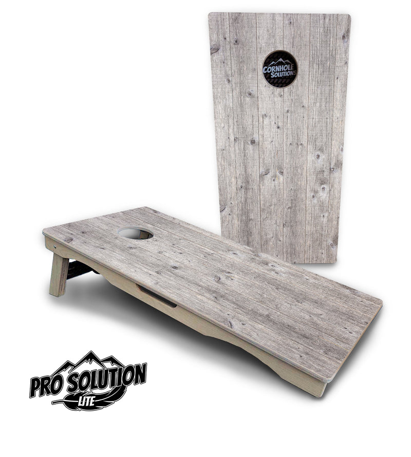 Pro Solution Elite - Grey Driftwood - Professional Tournament Cornhole Boards 3/4" Baltic Birch - Zero Bounce Zero Movement Vertical Interlocking Braces for Extra Weight & Stability +Double Thick Legs +Airmail Blocker