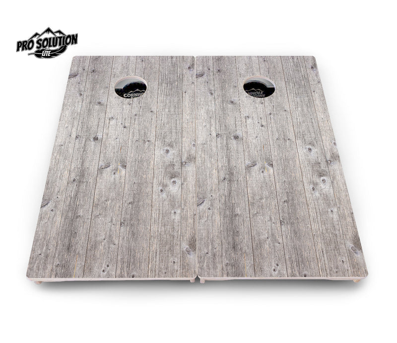 Pro Solution Elite - Grey Driftwood - Professional Tournament Cornhole Boards 3/4" Baltic Birch - Zero Bounce Zero Movement Vertical Interlocking Braces for Extra Weight & Stability +Double Thick Legs +Airmail Blocker