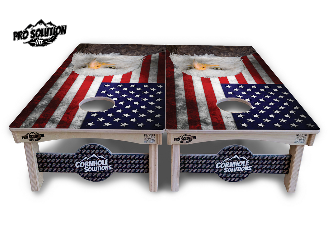 Eagle USA Flag Cornhole Boards - Pro Solution Lite Series