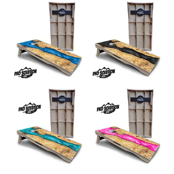 Pro Solution Lite - Epoxy Color Options (not actual epoxy) - Professional Tournament Cornhole Boards 3/4" Baltic Birch - Zero Bounce Zero Movement Vertical Interlocking Braces for Extra Weight & Stability +Double Thick Legs +Airmail Blocker