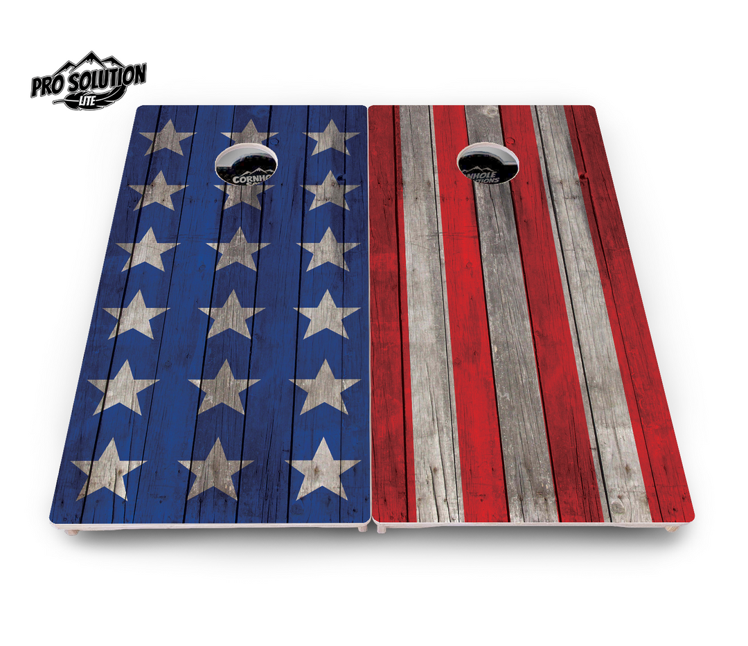 Large Stars & Stripes Cornhole Boards - Pro Solution Lite Series