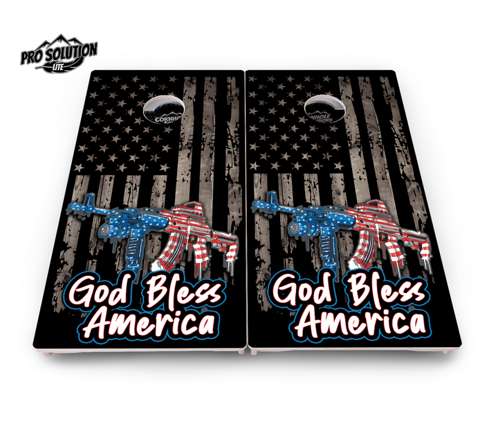 God Bless America Cornhole Boards - Pro Solution Lite Series