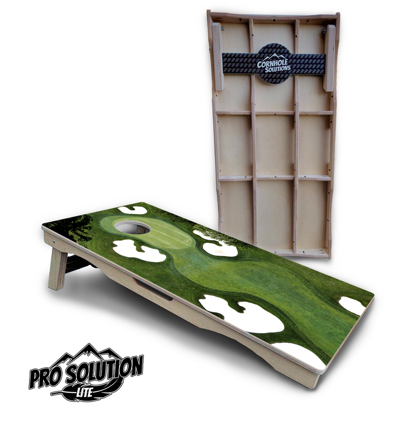 Pro Solution Elite - Golf Course - Professional Tournament Cornhole Boards 3/4" Baltic Birch - Zero Bounce Zero Movement Vertical Interlocking Braces for Extra Weight & Stability +Double Thick Legs +Airmail Blocker