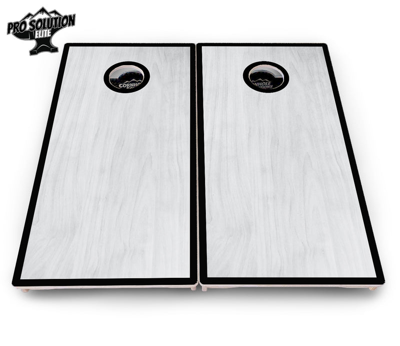 Pro Solution Elite - Red/Black Hole Ring Grey Wash Design Options - Professional Tournament Cornhole Boards 3/4" Baltic Birch - Zero Bounce Zero Movement Vertical Interlocking Braces for Extra Weight & Stability +Double Thick Legs +Airmail Blocker