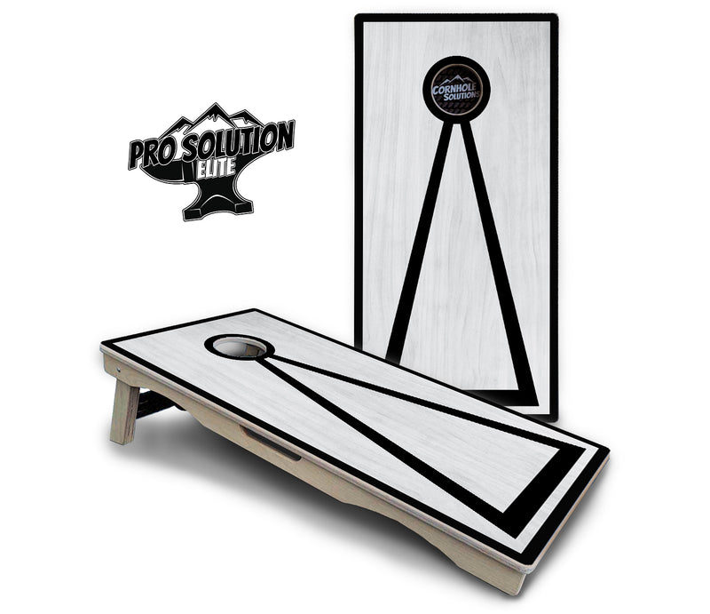 Pro Solution Elite - Red/Black Hole Ring Grey Wash Design Options - Professional Tournament Cornhole Boards 3/4" Baltic Birch - Zero Bounce Zero Movement Vertical Interlocking Braces for Extra Weight & Stability +Double Thick Legs +Airmail Blocker